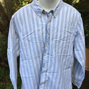 Men's Gap Button Down LS Shirt XL Cotton Striped